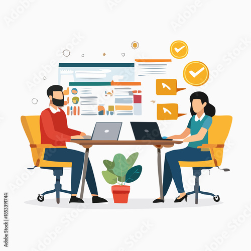 businessman working on laptop in office