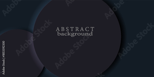 A modern, dark abstract background with layered circles and soft shadows. Simple design.