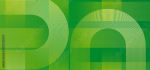 線と曲線で作られた緑色のアブストラクト背景素材