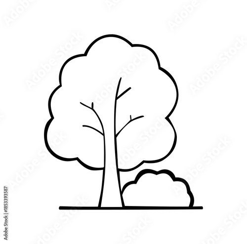  Cartoon Icon Environment Big Tree For better Environment Simple Digital Design