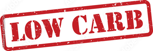 Low carb diet sign with red stamp
