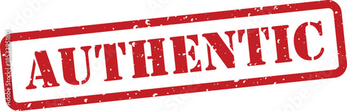 Red authentic stamp with distressed texture