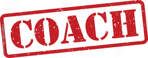 Red coach stamp with distressed texture