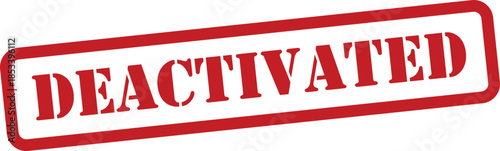 Red deactivated stamp on white background