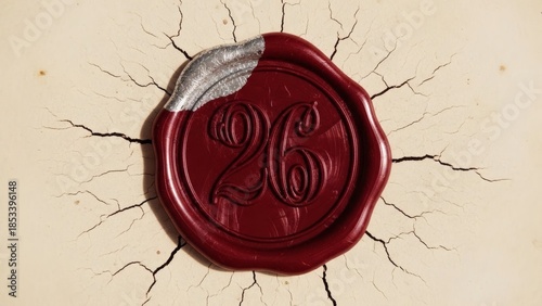 2026 Wax Seal Card Burgundy Forest Green Embossed Monogram Parchment Cracking