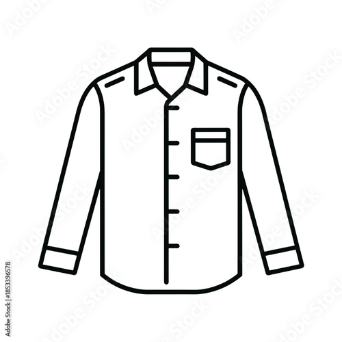 men long sleeve button down dress shirt icon formal apparel outline