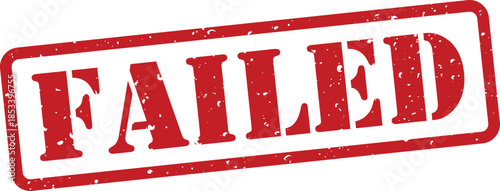 Red failed stamp on white background