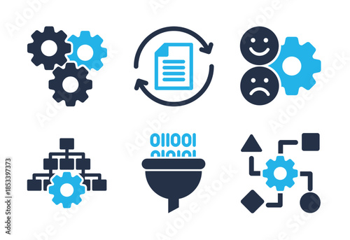 Software Engineering and Logic icon set. Solid glyph series icons