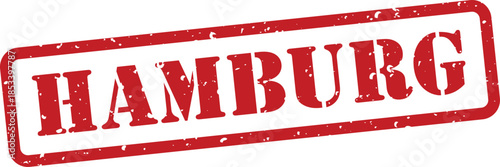 Red Hamburg stamp with distressed texture