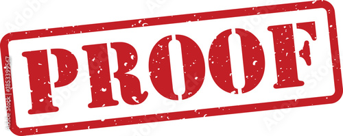 Red proof stamp with distressed texture