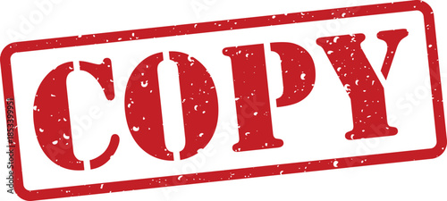 Red rubber stamp with copy text