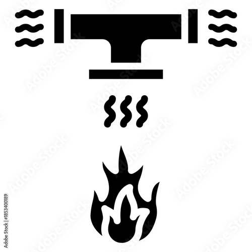 Air Blower Glyph Icon Mini Illustration, Use For Modern Concept, Print, Ui, Ux Kit, Web And App Development. Vector Related To Firefighter, Rescue And More