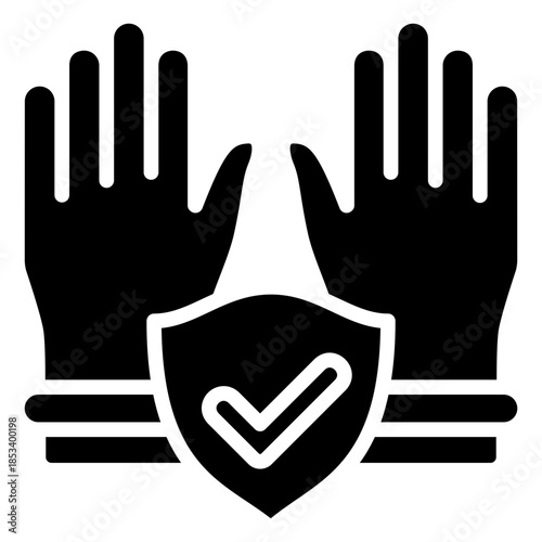 Safety Gloves Glyph Icon Mini Illustration, Use For Modern Concept, Print, Ui, Ux Kit, Web And App Development. Vector Related To Firefighter, Rescue And More