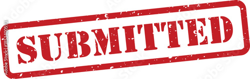 Red rubber stamp with submitted text