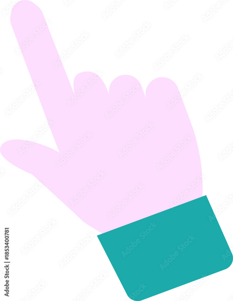 Obraz premium Pointing Hand Cursor Icon for Clicking and Interaction