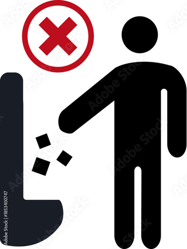 Prohibited Littering Sign for Toilets and Urinals