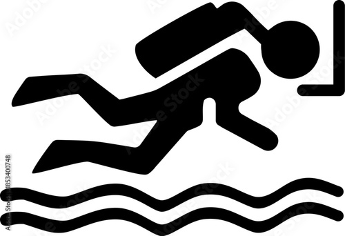 Scuba Diver Pictogram Icon for Underwater Activities