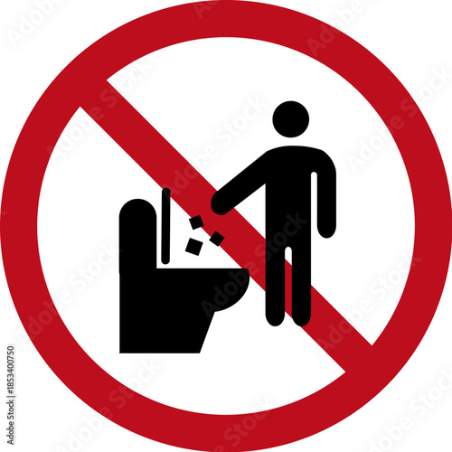Prohibited Littering Sign for Toilets and Urinals