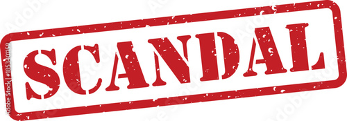 Red scandal rubber stamp