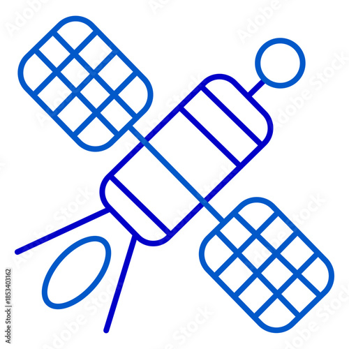 Communication Satellite Outline Icon