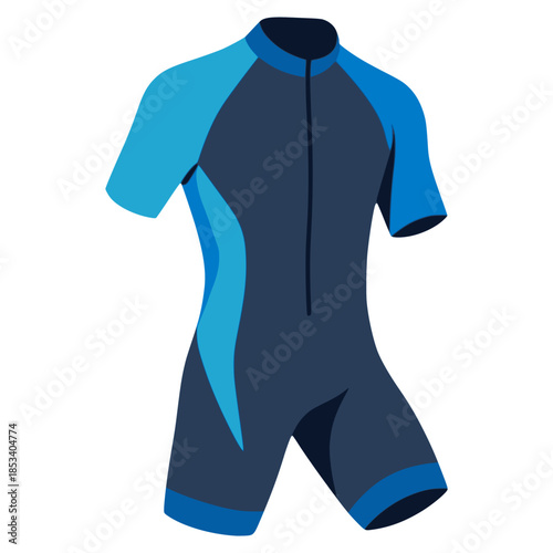 Diving suit extreme water sport healthy flat color vector illustration template design