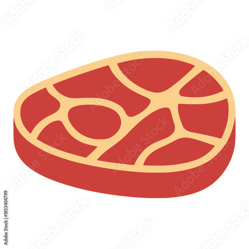 Fresh beef meat food flat color vector illustration template design
