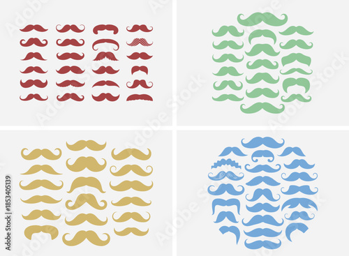Collection of  Mustache Silhouettes – Retro Style Icons