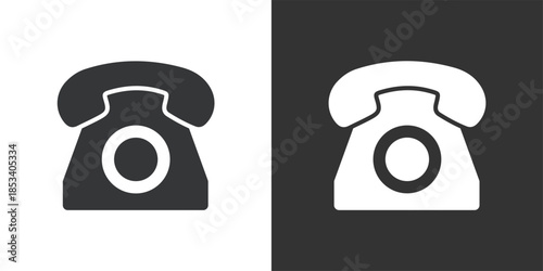 Classic Landline Phone icon. Solid glyph series icon