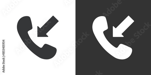 Incoming Call icon. Solid glyph series icon