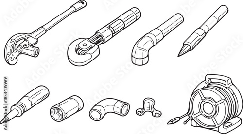 Electrical Installation Hardware Line Art Set.eps