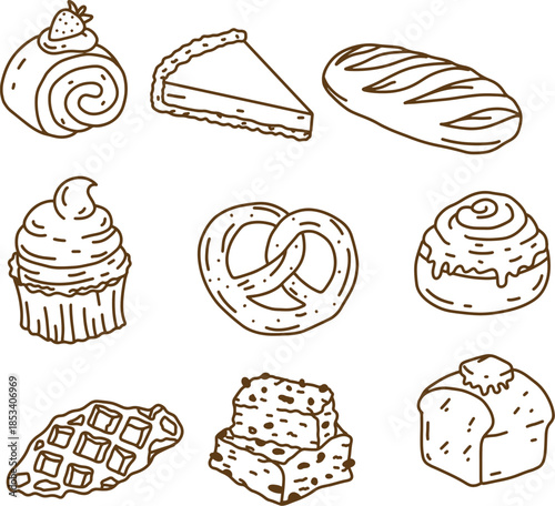 icon cake bakery illustration logo