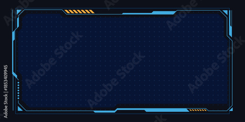 Futuristic digital interface with a sleek blue design on a dark background