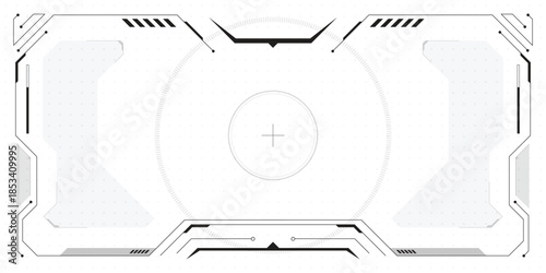 Futuristic user interface design with sleek lines and minimal features.