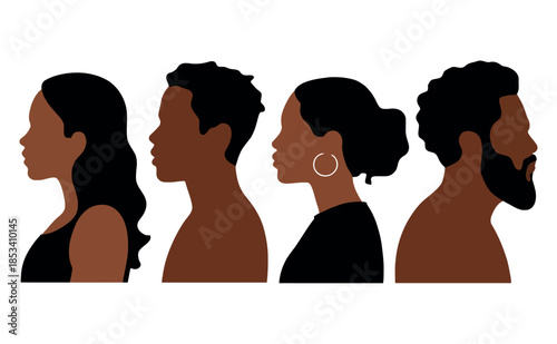 Diverse profiles of Black men and women showcasing individuality and unity