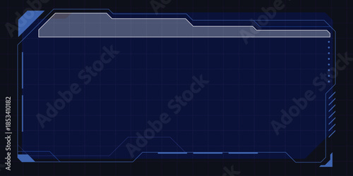 Futuristic digital interface with a sleek blue design on a dark background