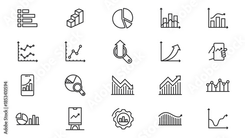 graph growth collection icon vector design illustration in trendy style