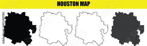 houston map silhouette outline dot vector city graphic geographic region texas city outline graphic
