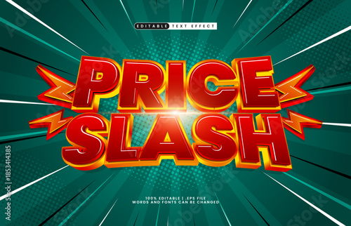 price slash editable text effect for promotion and marketing