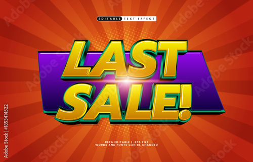 last sale editable text effect for promotion and marketing
