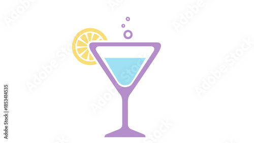 Party drink icon, flat celebration drink vector, New Year's Eve beverage illustration, cocktail icon pastel, festive drink symbol, party drink vector