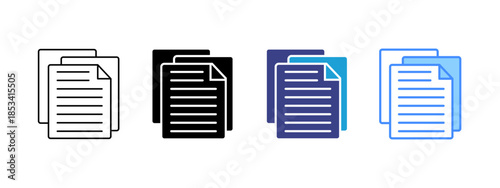 Tableau sur toile Document  icon set multiple style collection