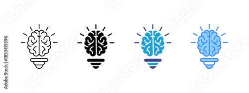 Creativity icon set multiple style collection