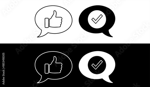 Social media icons for like and approval