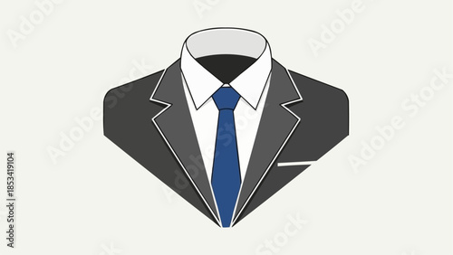 Illustrated business suit jacket with tie.