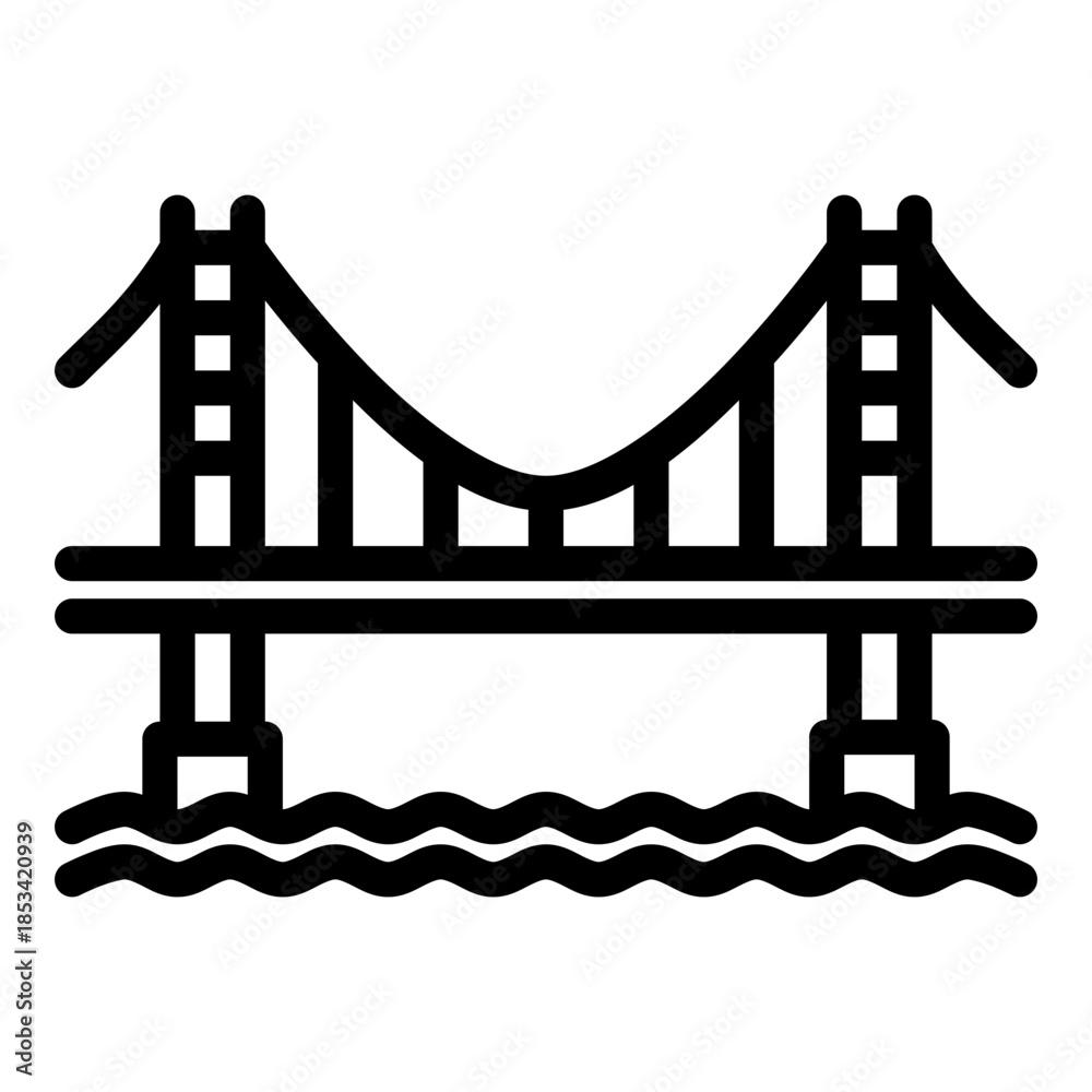 Fototapeta premium golden gate bridge icon vector