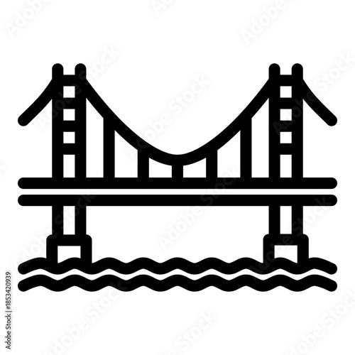 golden gate bridge icon vector