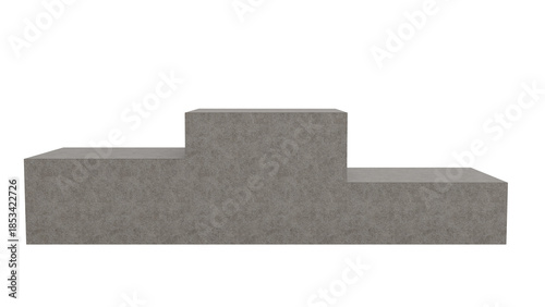 Gray Podium Platform on Transparent Background