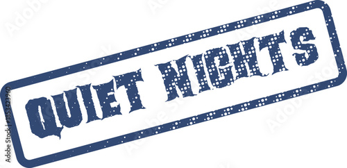 Quiet Nights Blue Textured Rubber Stamp Impression Evoking Calm and Tranquil Evenings