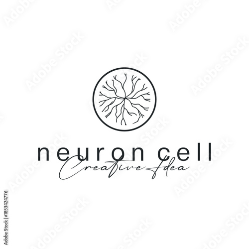 Elegant neuron logo reflecting intelligence, focus, and creativity