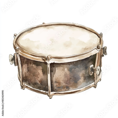 Vintage Snare Drum Musical Instrument.
